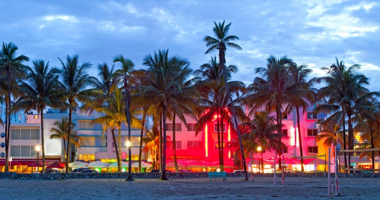 Miami Beach, Florida hotels and restaurants on Ocean Drive
