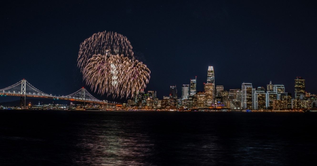 New Year's Day fireworks, San Francisco, California