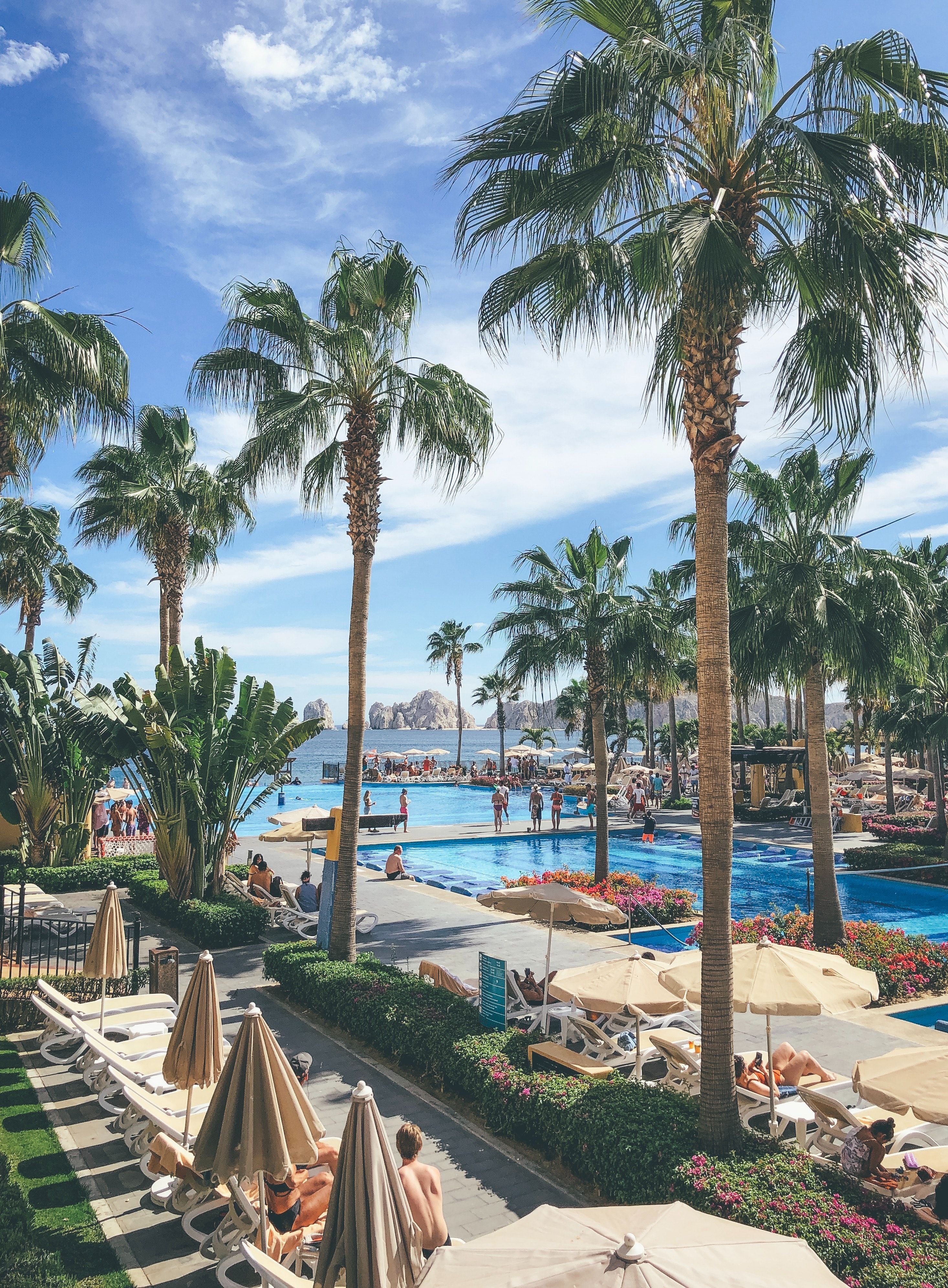 Lounge chairs at a Cabo Bello, Mexico resorts