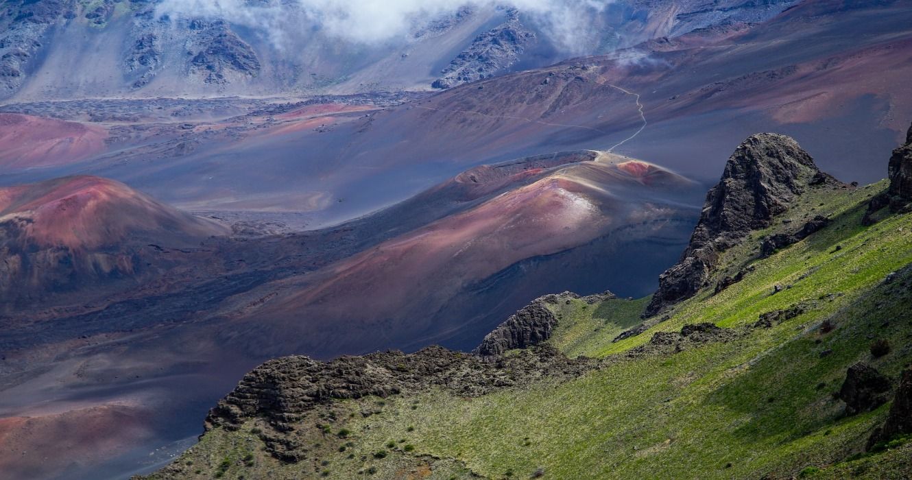 Cratera vulcânica no Parque Nacional de Haleakala, Makawao, Maui, Havaí, Estados Unidos
