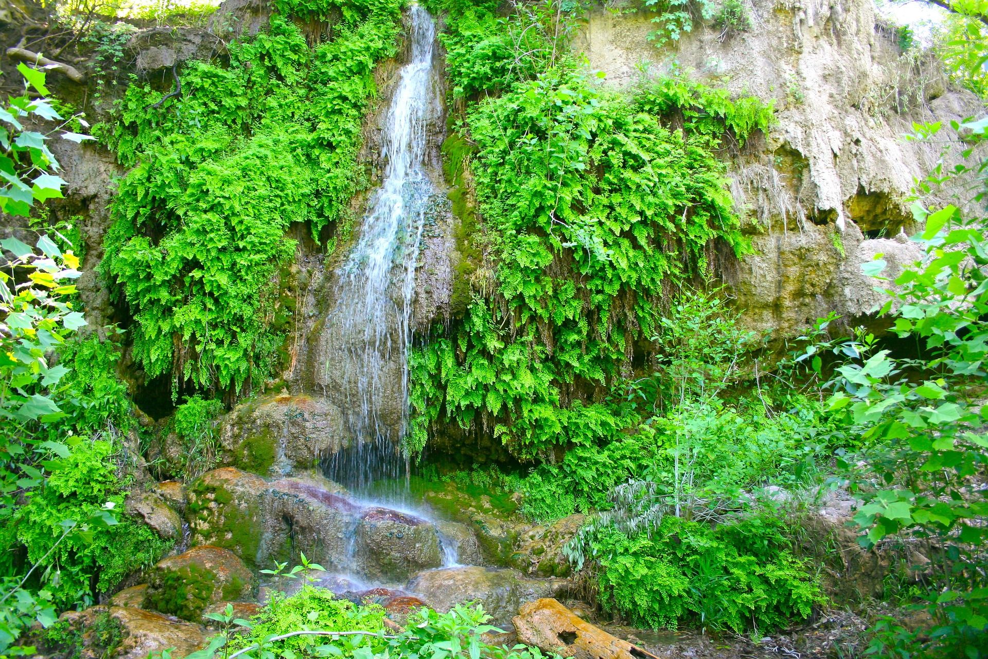 Krause Springs perto de Austin, Texas, no Texas Hill Country