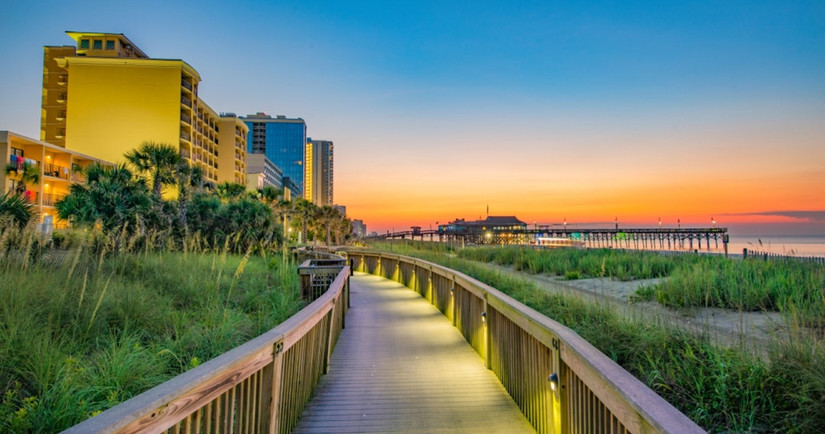 Boardwalk Sunrise in Myrtle Beach, South Carolina