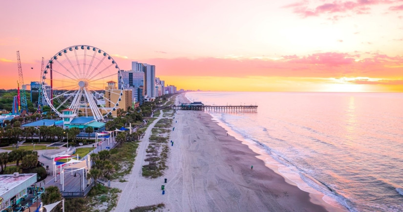 Myrtle Beach, South Carolina at sunrise, also rated as one of the cheapest places to retire in America