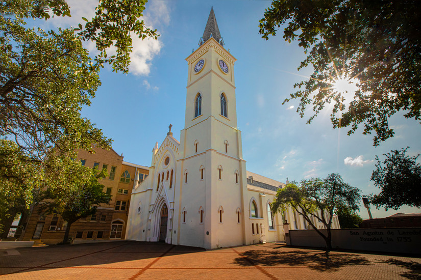 Cathedral of San Augustin at the Plaza in Laredo, Texas, TX, USA