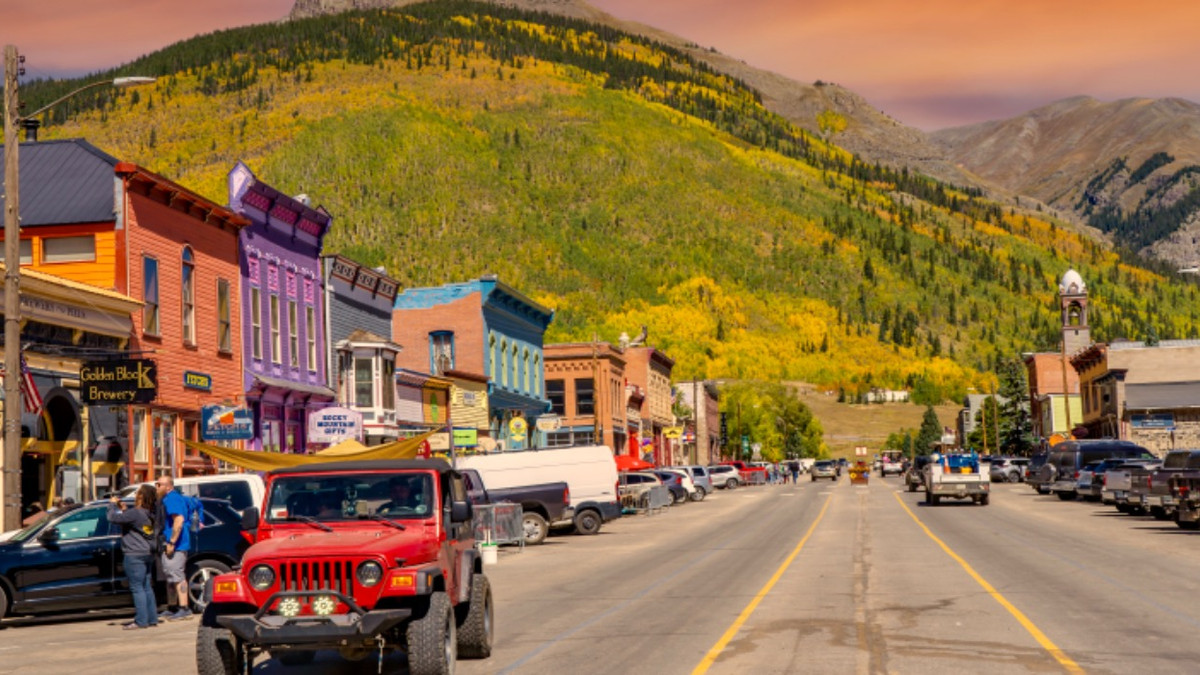 Scenic rural American small town with charming main street