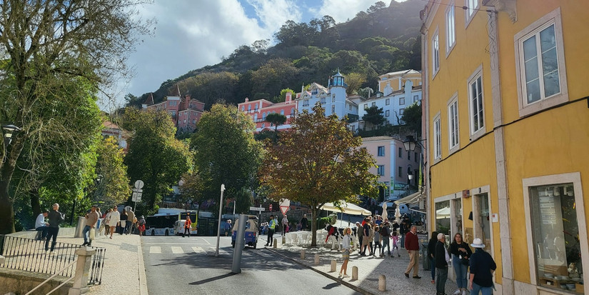 Sintra medieval town near Lisbon with Mountain View