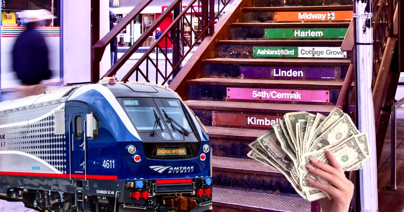 Sweat à Capuche Amtrak USA Rail Pass - Design Vintage D'affiche Ferroviaire, Coupe Classique