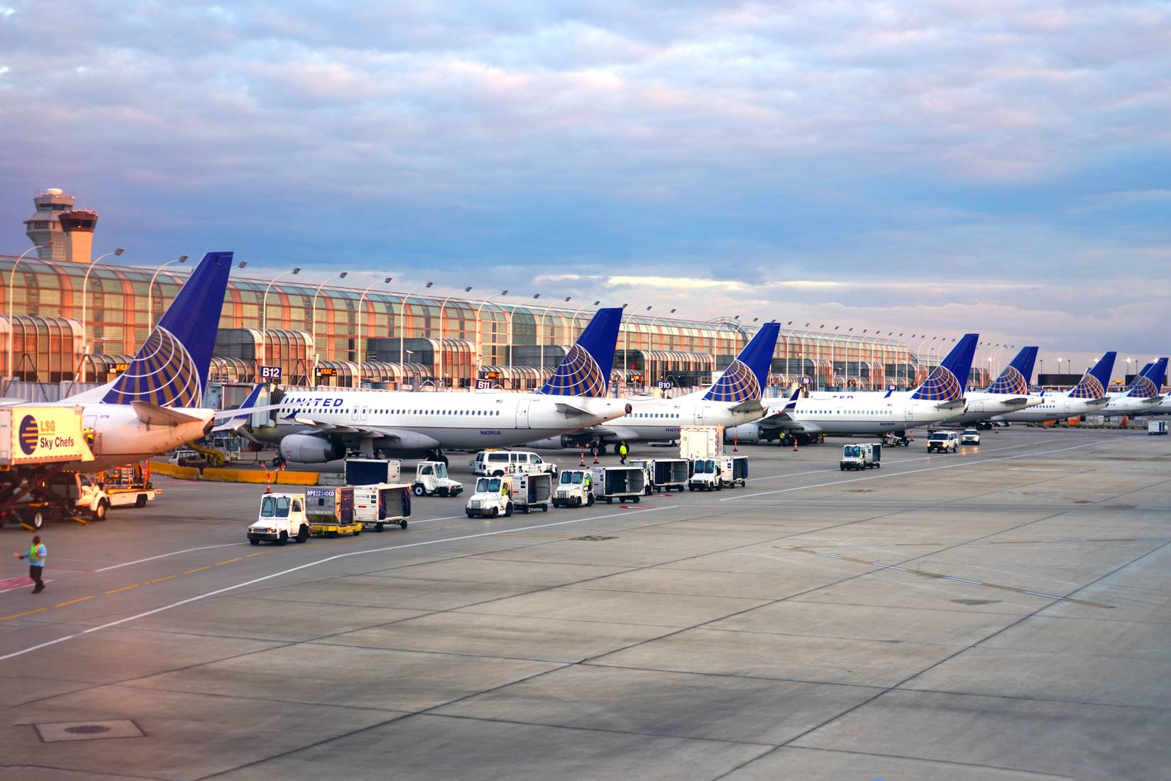 United Airlines planes at Chicago O'Hare International Airport