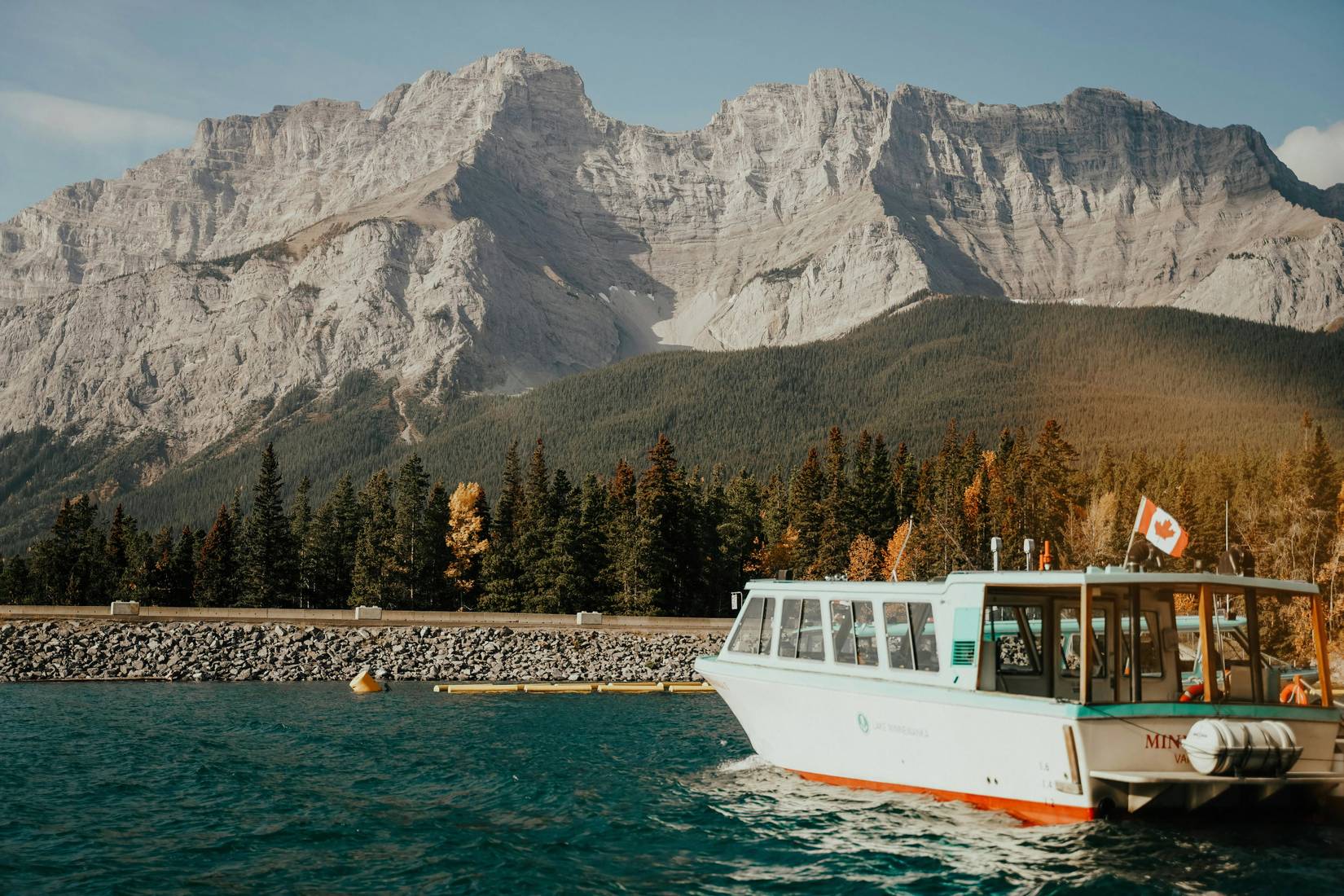 Boat on Lake Minnewanka, Banff