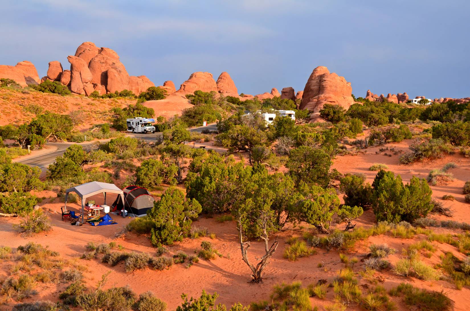 Devils Garden Camping grounds in Arches National Park