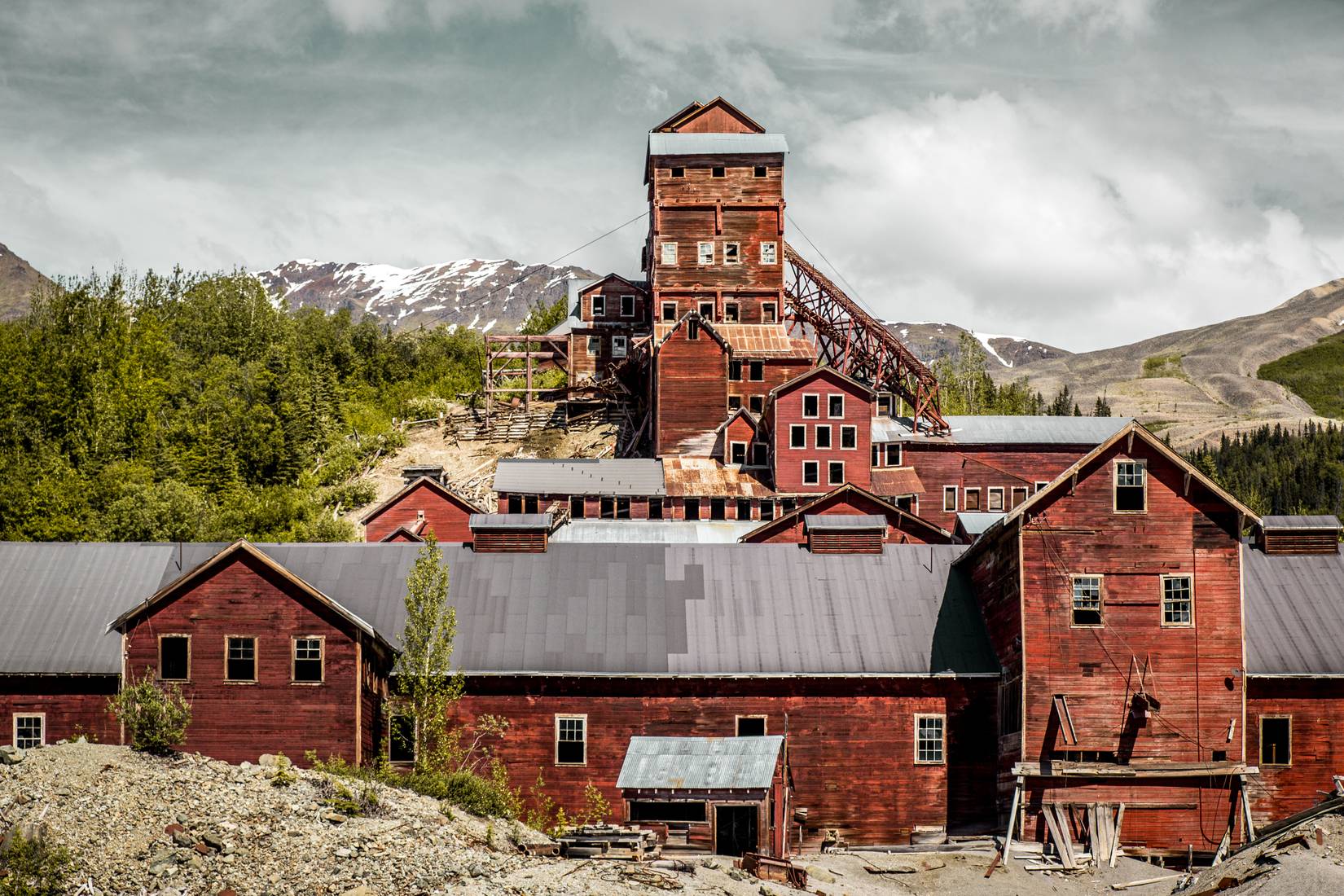 Kennecott Copper mine in Kennecott ghost town, Alaska, AK, USA