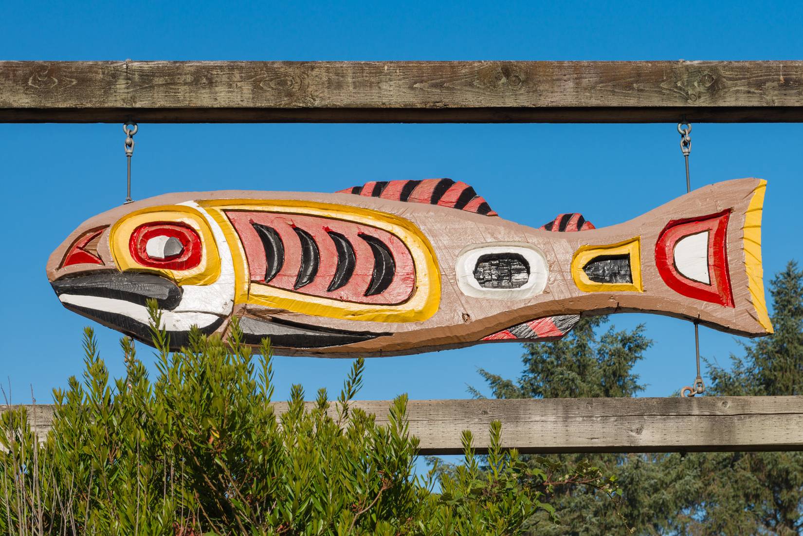 Wood fish carving, Neskowin, Oregon