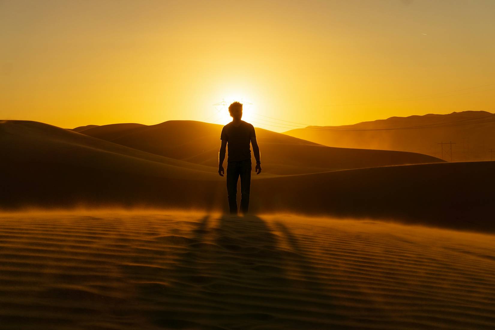 Person during sunset in Yuma AZ