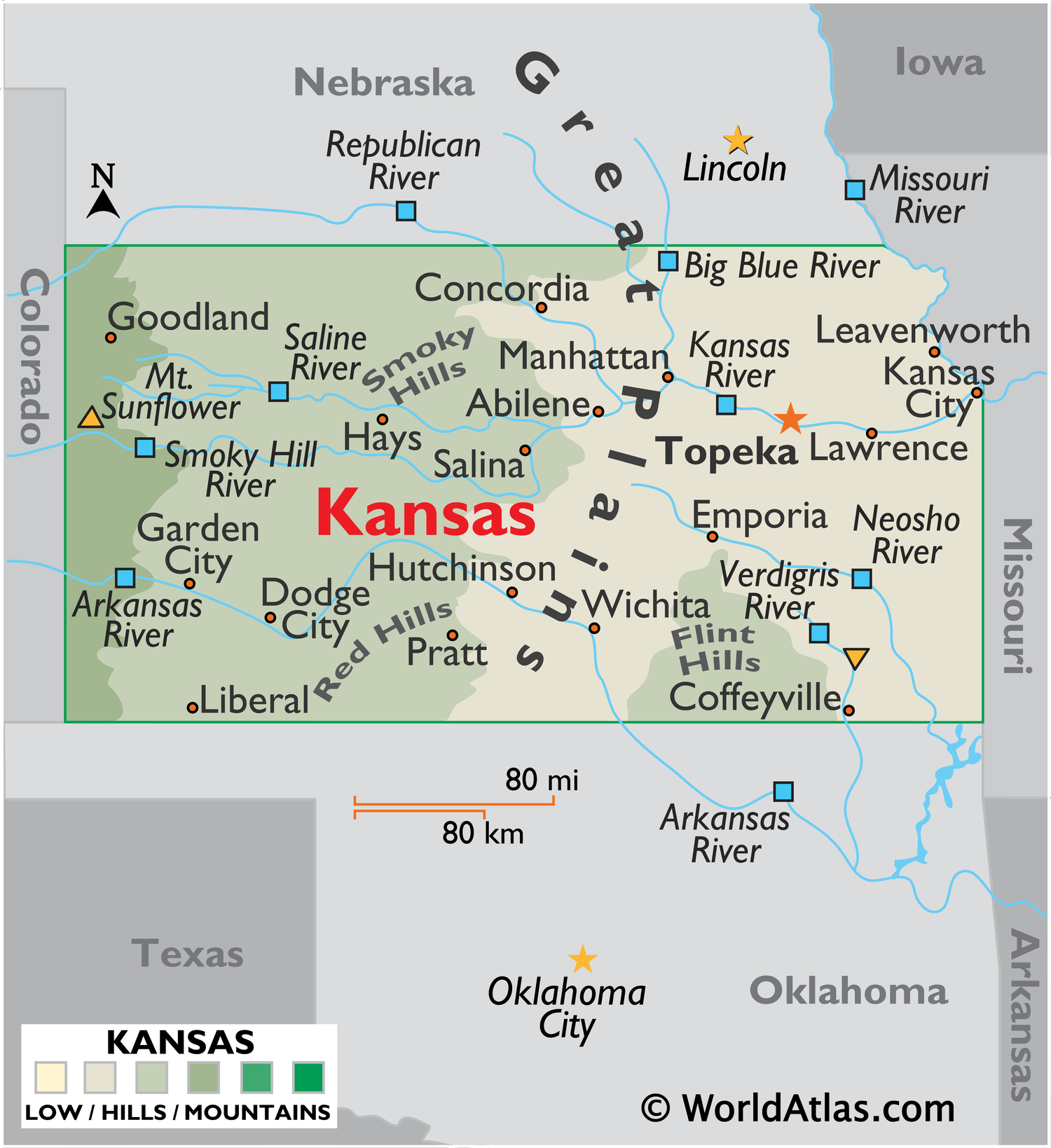 Kansas - Maps | TheTravel