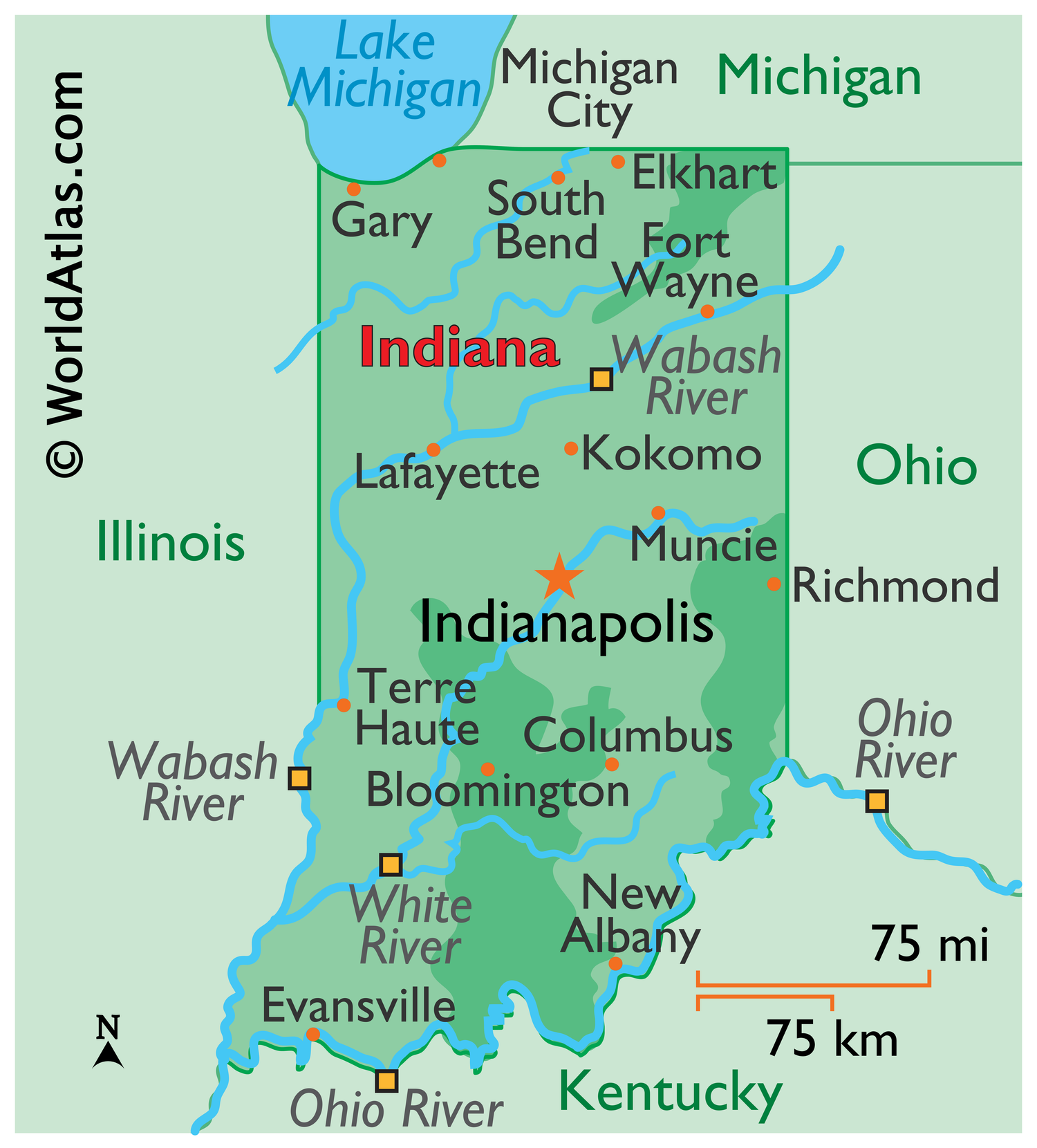 Indiana Base Map Indiana - Maps | TheTravel