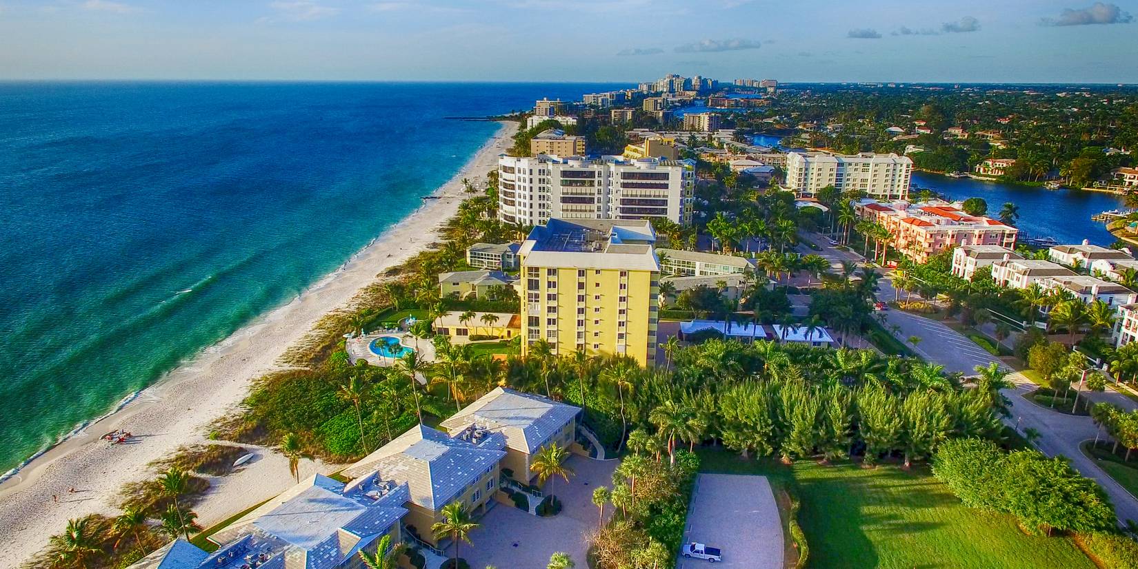 Aerial view of Naples coastline, Florida