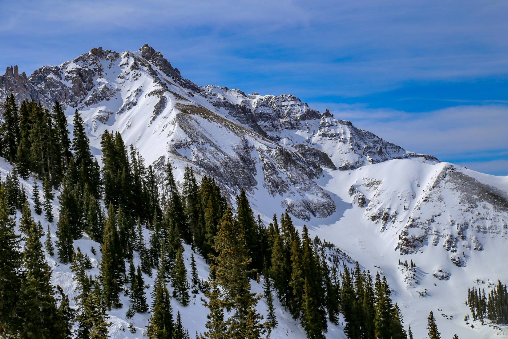 Downhill skiing in Telluride, Colorado