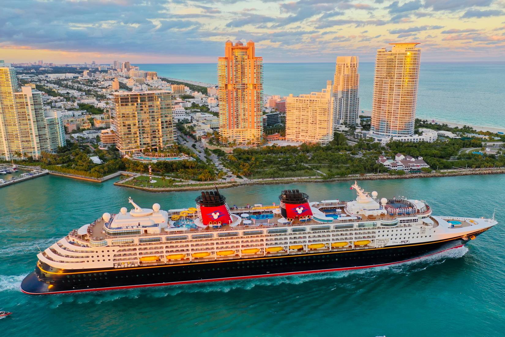 Disney Cruise Line passing by Miami, Florida