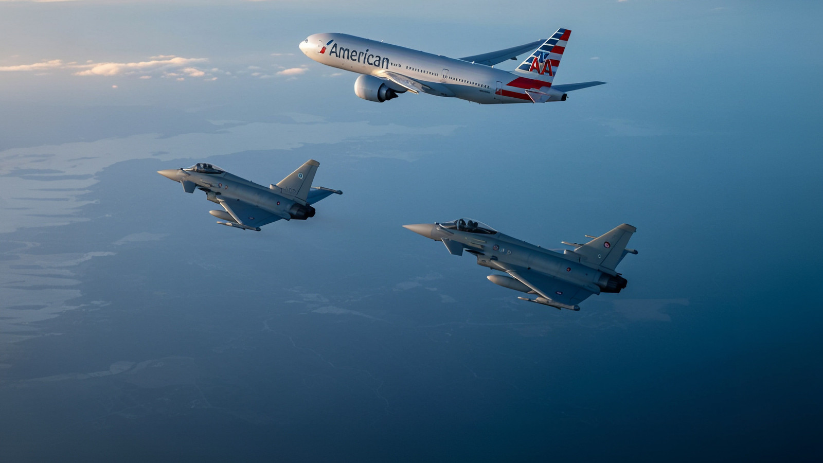 American Airlines Flight From New York Receives Italian Fighter Jet ...