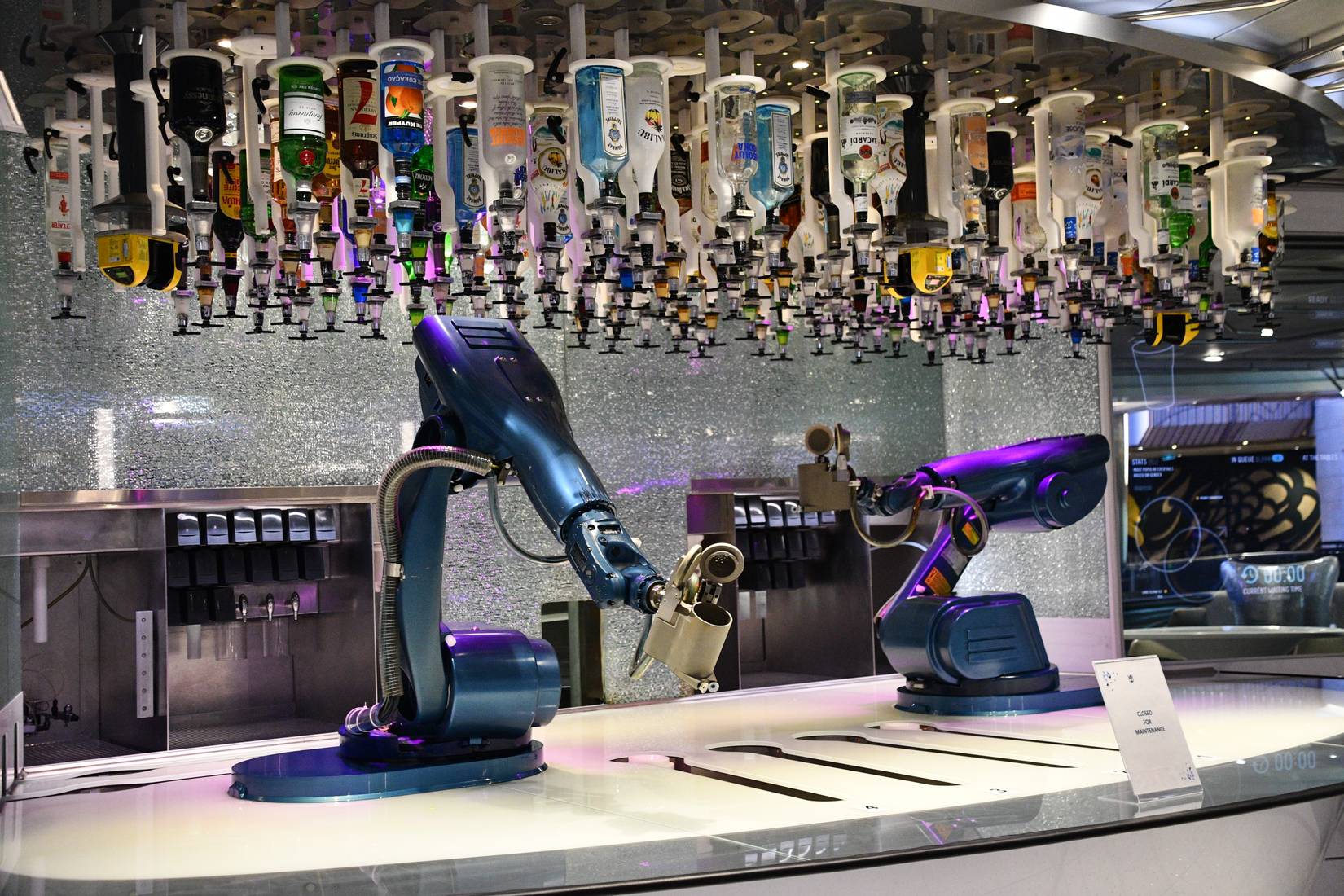 The Bionic Bar aboard the Royal Caribbean Quantum of the Seas cruise ship