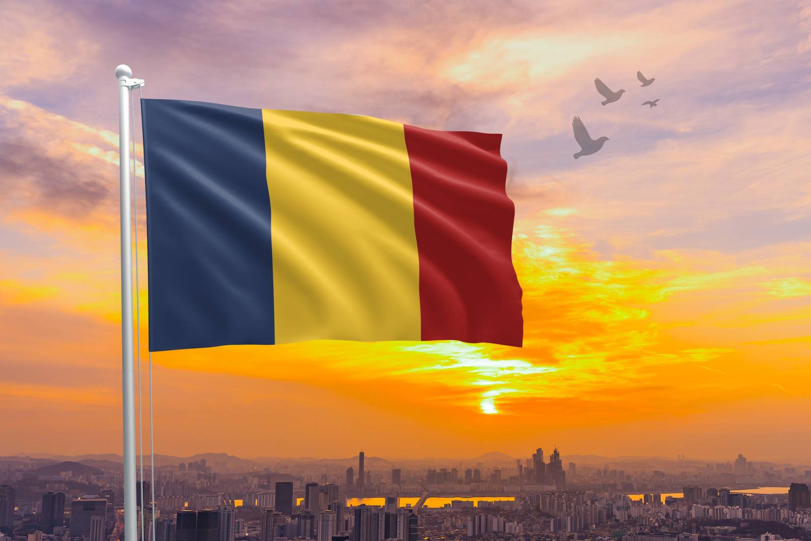 Flag of Chad in Africa