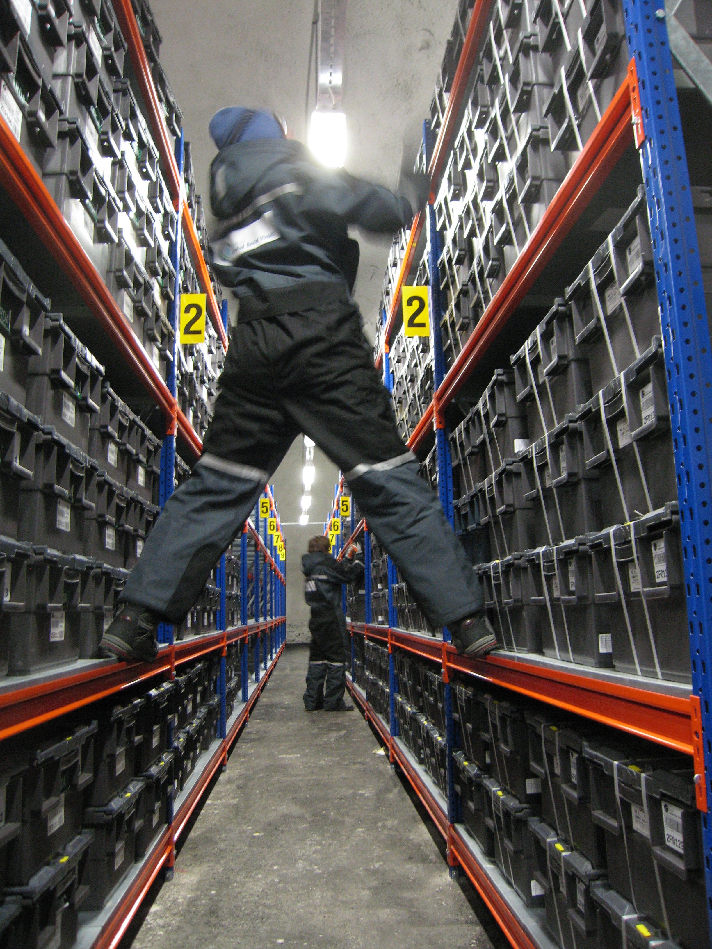 A view inside of the Svalbard Global Seed Vault, Svalbardm Norway
