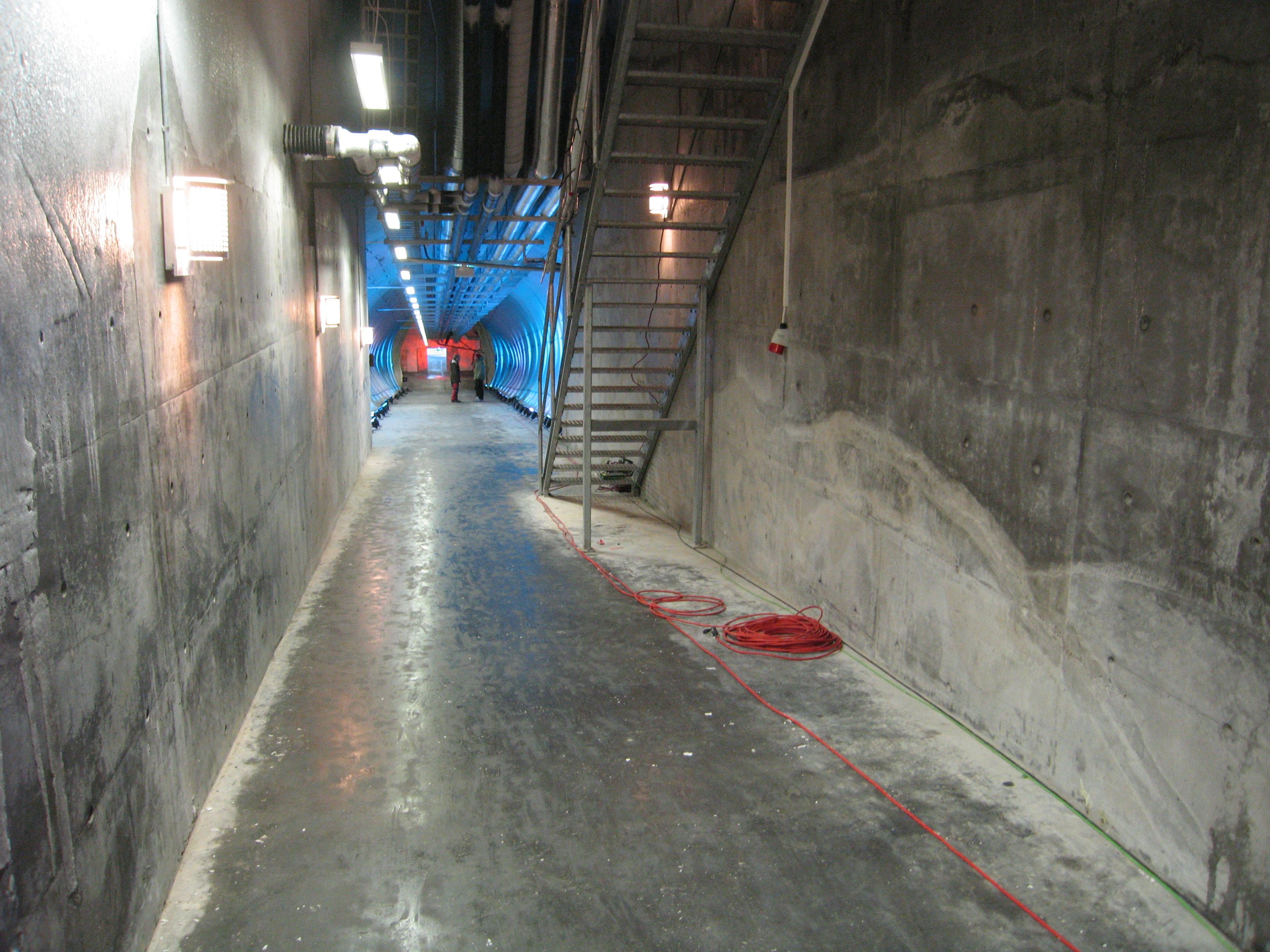 A view of a tunnel leading to the vault, Svalbard Global Seed Vault, Svalbard, Norway