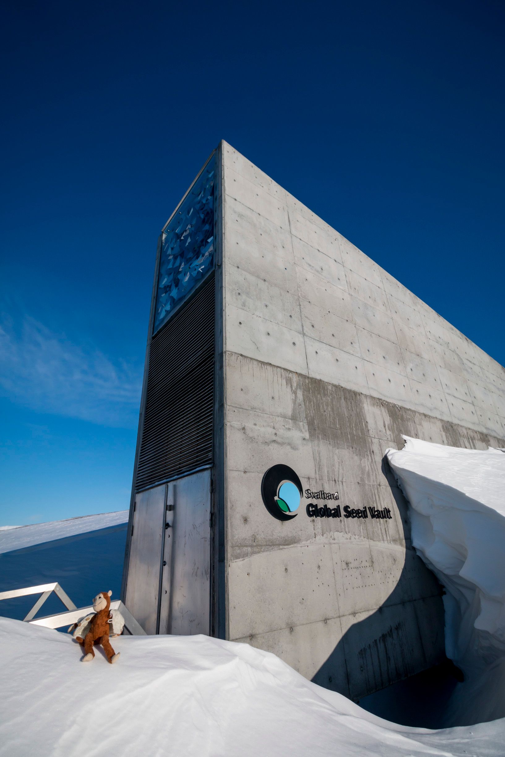 View of the entrance to the Global Seed Vault, Svalbard, Norway