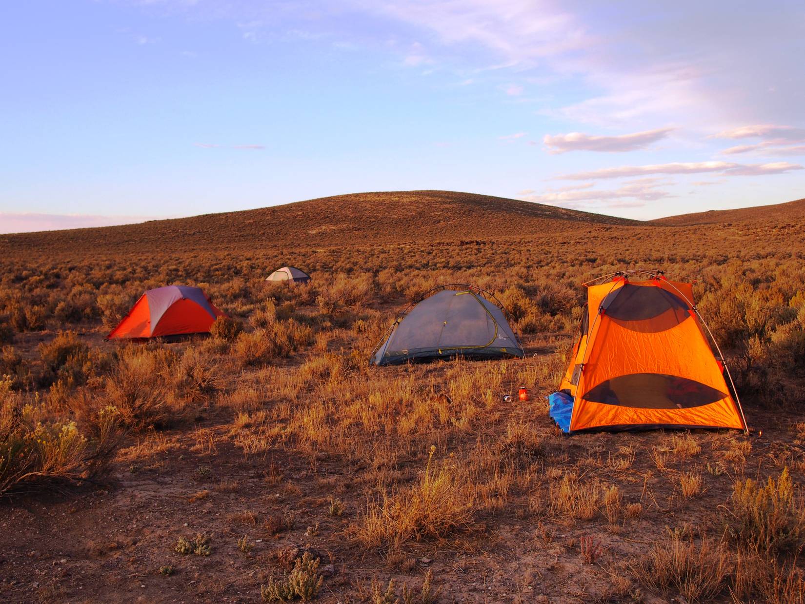  Camping tents in Owyhee Canyonlands Wilderness, Oregon 