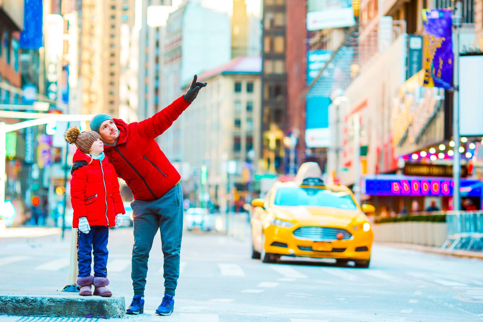 A son and father in New York City, NYC, USA