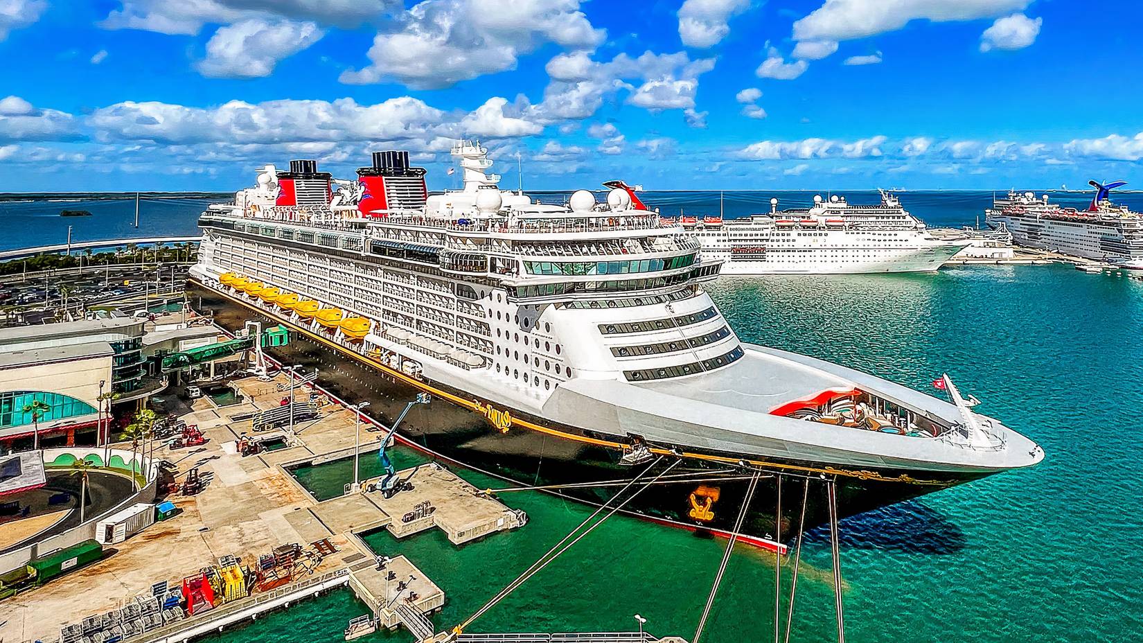 Disney Cruise Ship Fantasy at dock in Port Canaveral, Florida