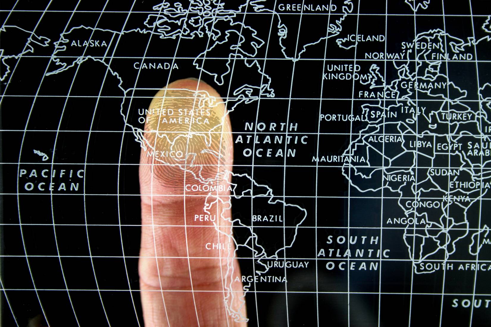 Fingerprint on the US map