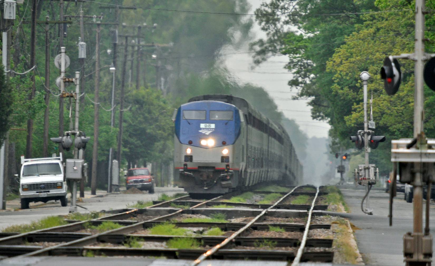 Northbound Auto Train pulling through Ashland, Virginia