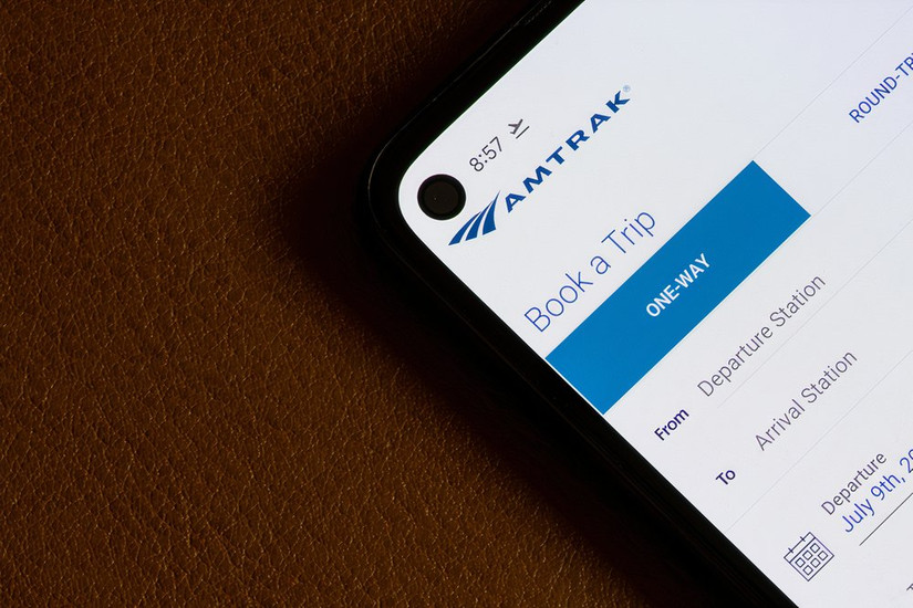 Reservation page of the Amtrak mobile app