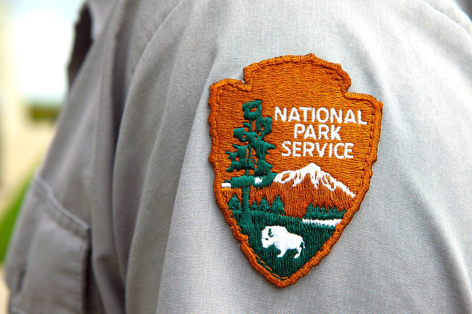 A National Park Service patch worn by a ranger.