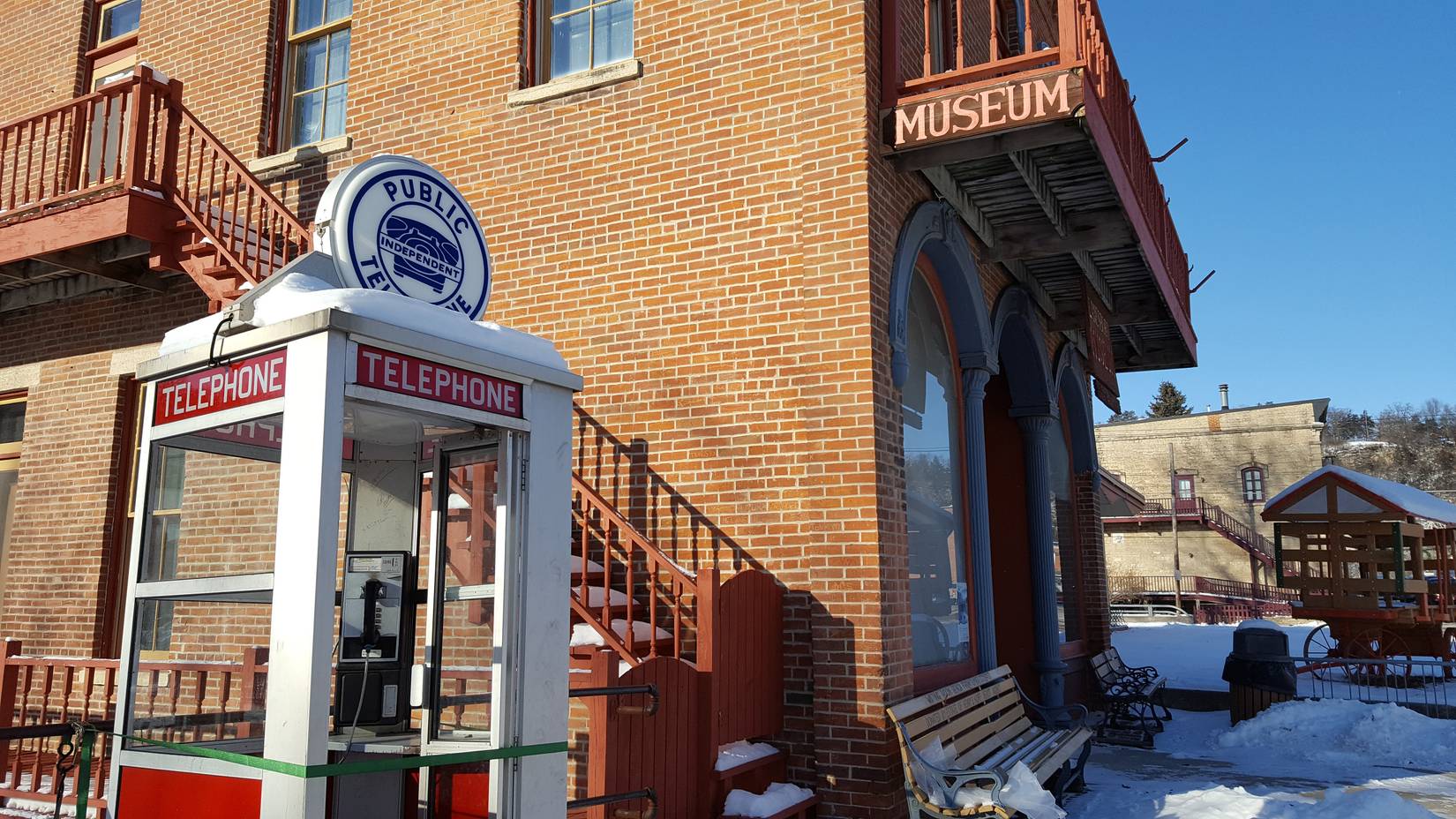 The last telephone booth in Lanesboro, Minnesota