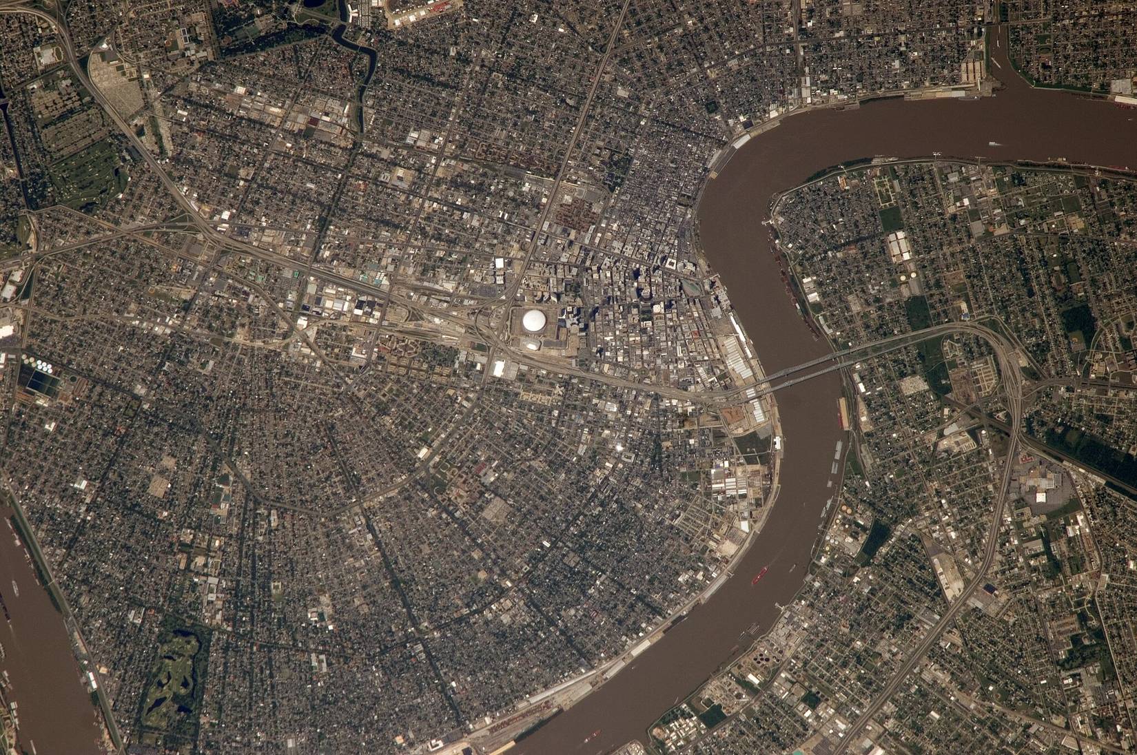 Satellite view of New Orleans, Louisiana