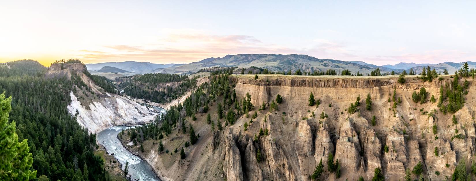 Views from Calcite Springs Overlook of the Yellowstone River, Yellowstone National Park