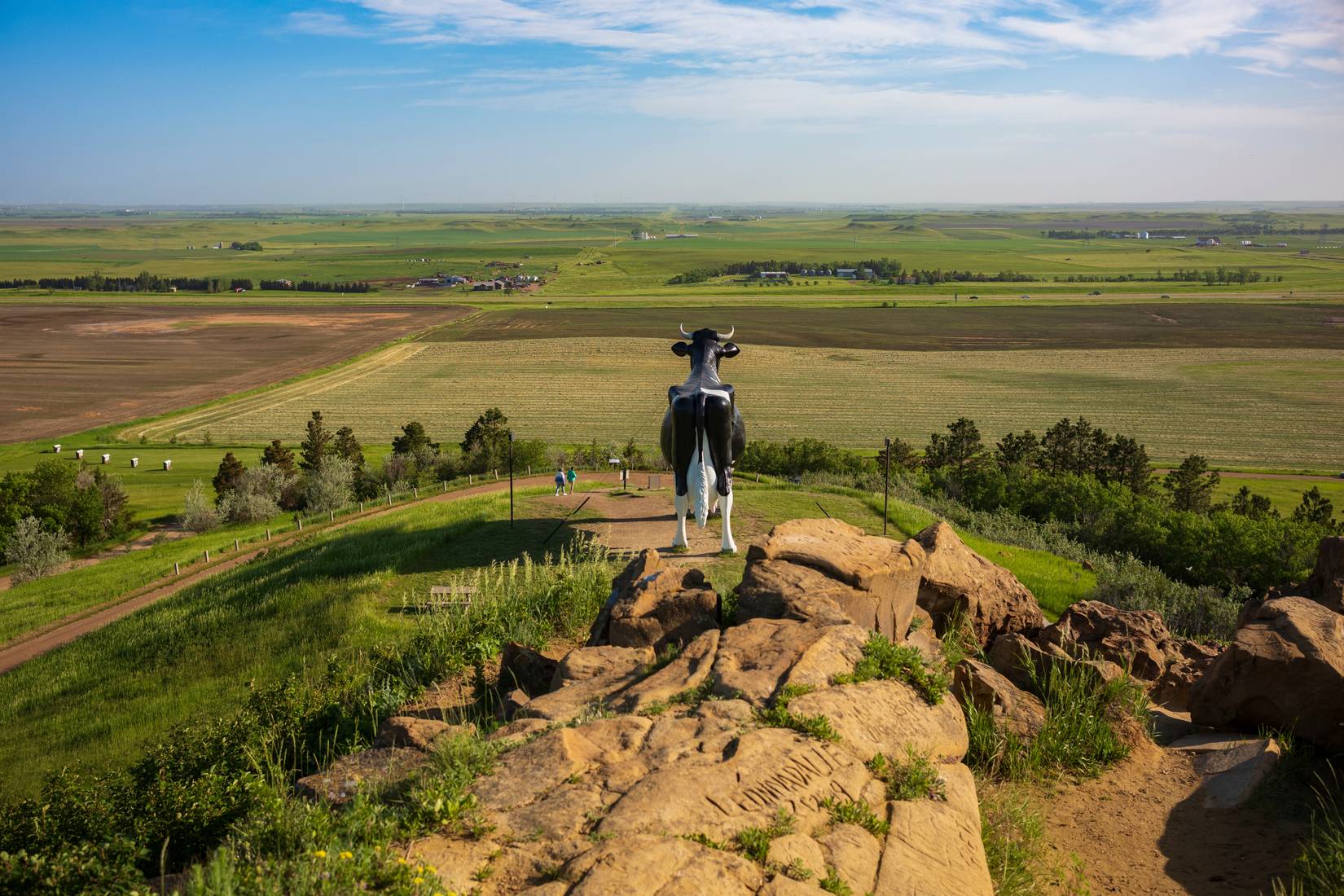 Salem Sue, the World's Largest Holstein Cow overlooking the city of New Salem, North Dakota