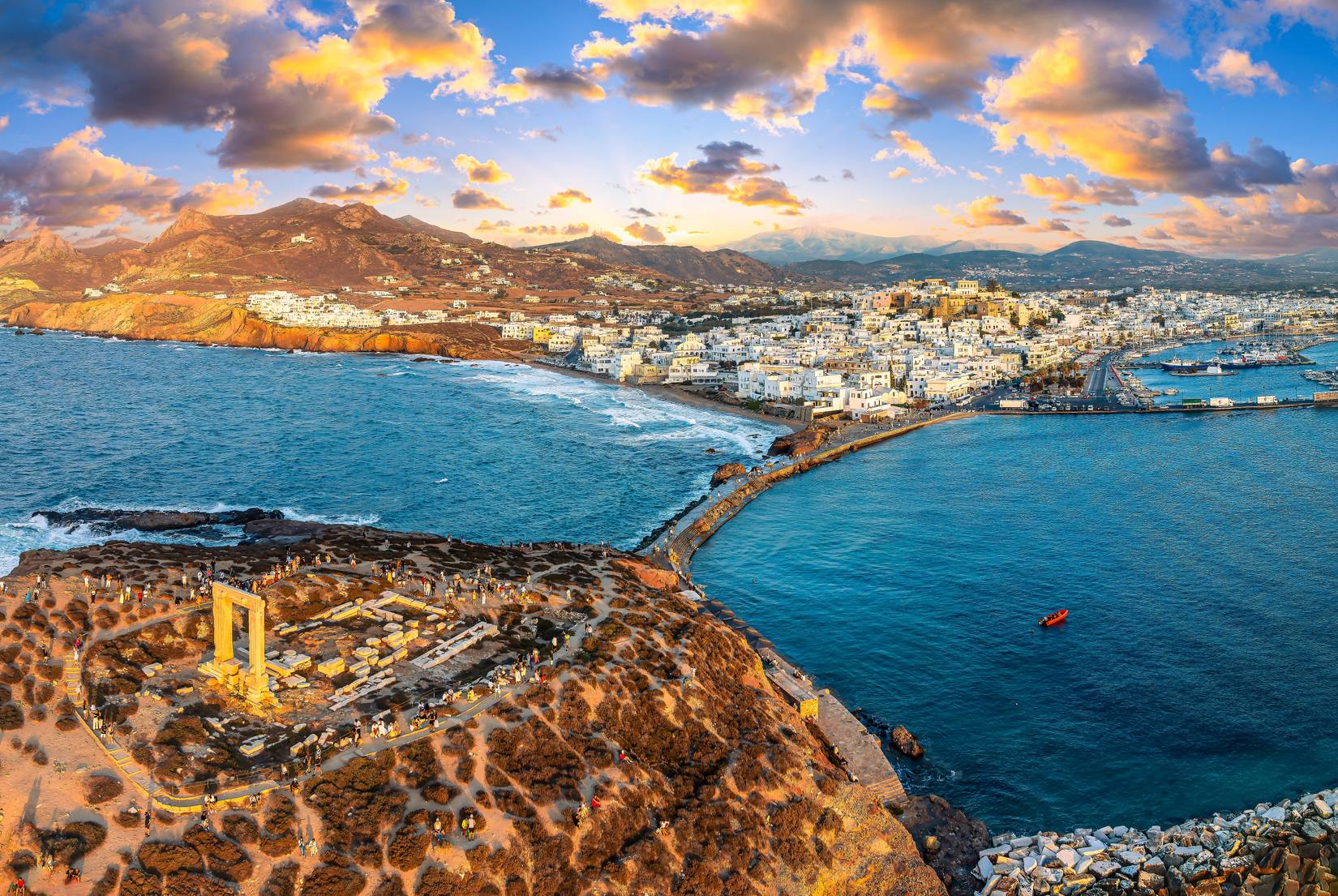 Panorama of Naxos island, Greece Cyclades