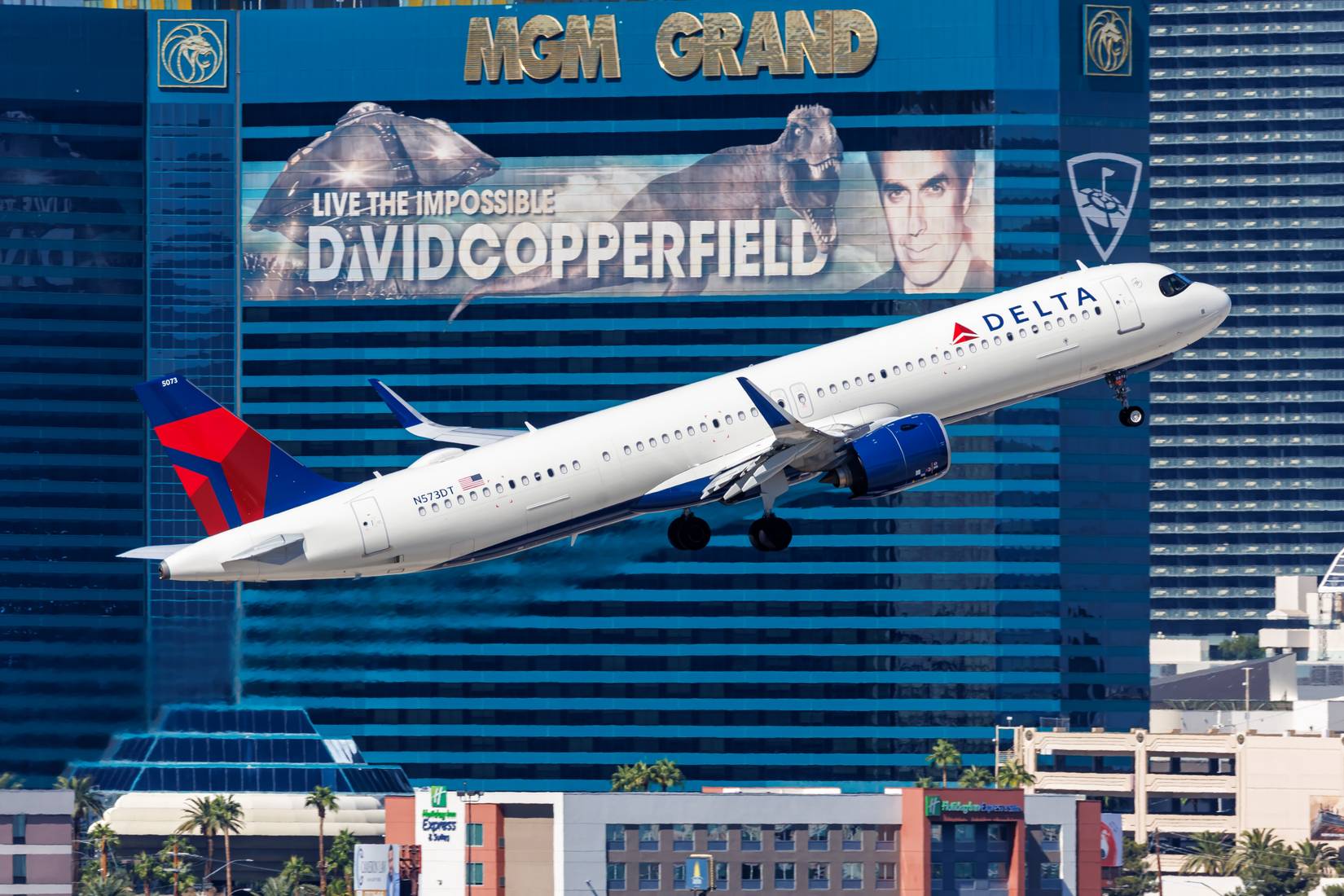 Delta Air Lines Airbus A321neo airplane at Las Vegas' Harry Reid International Airport