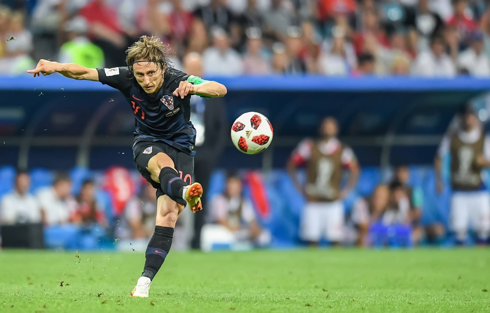 Croatia national football team midfielder Luka Modric during World Cup 2018 quarter-final Russia vs Croatia