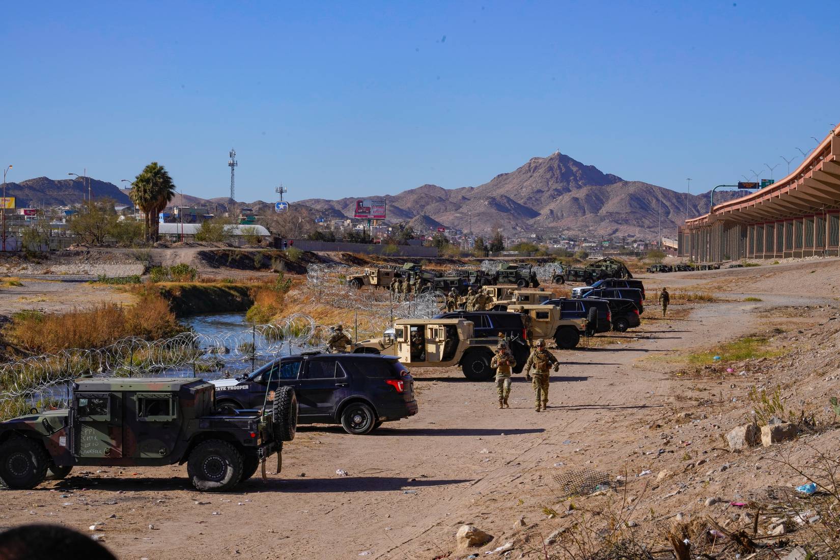 Hundreds of National Guard troops deployed to El Paso, TX to help deter migrants from crossing the U.S.-Mexico border