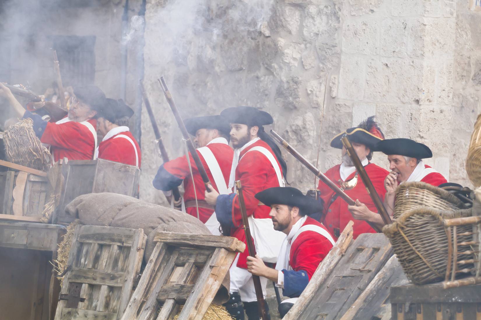 Army in training during the replace war re -enactment in Brihuega, Spain