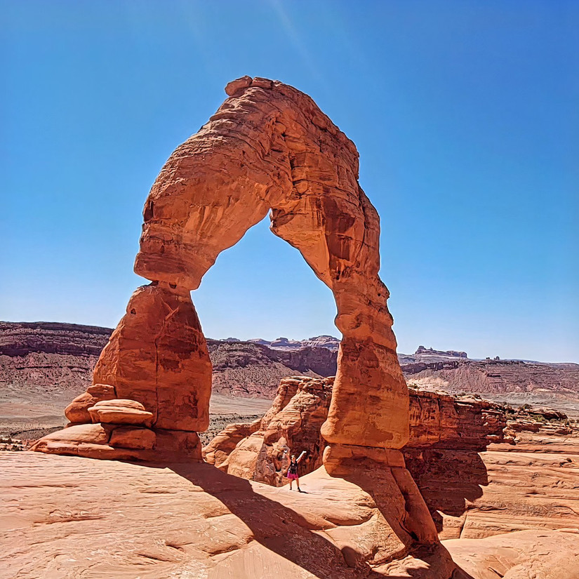 Author under the Delicate Arch, Arches National Park, Utah