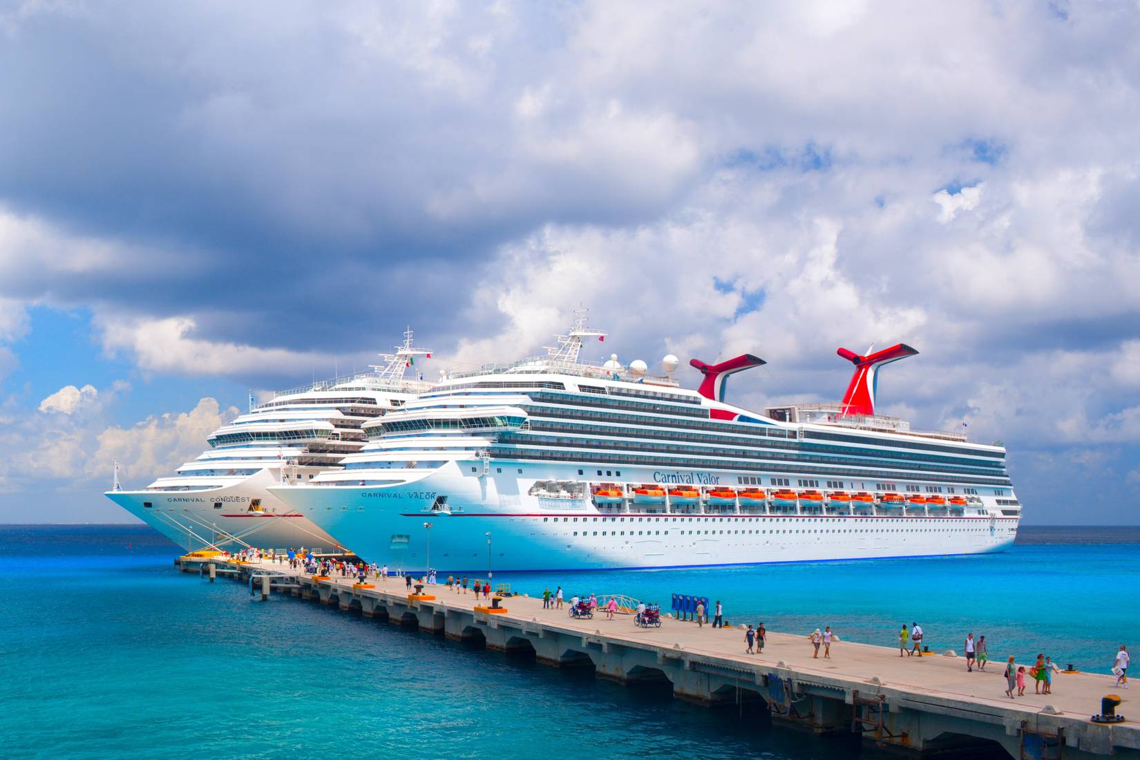 Carnival Valor and Carnival Conquest docked in Cozumel, Mexico