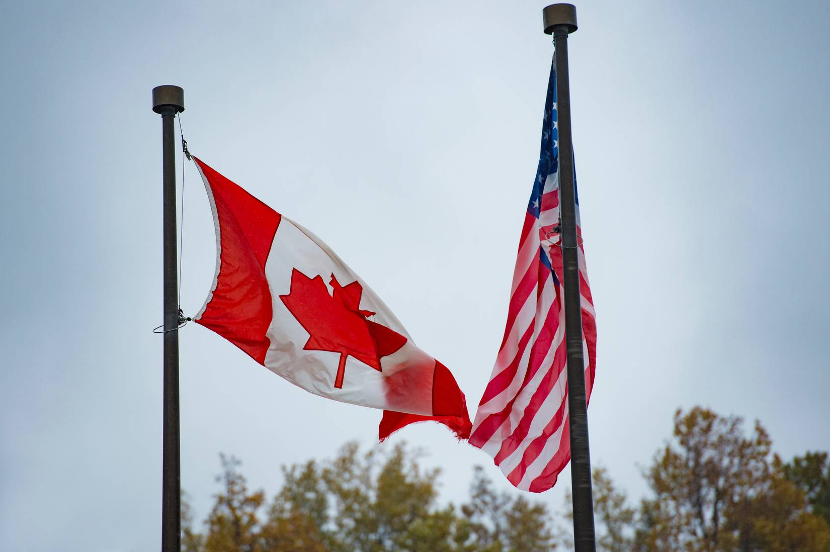 Canada US Flags
