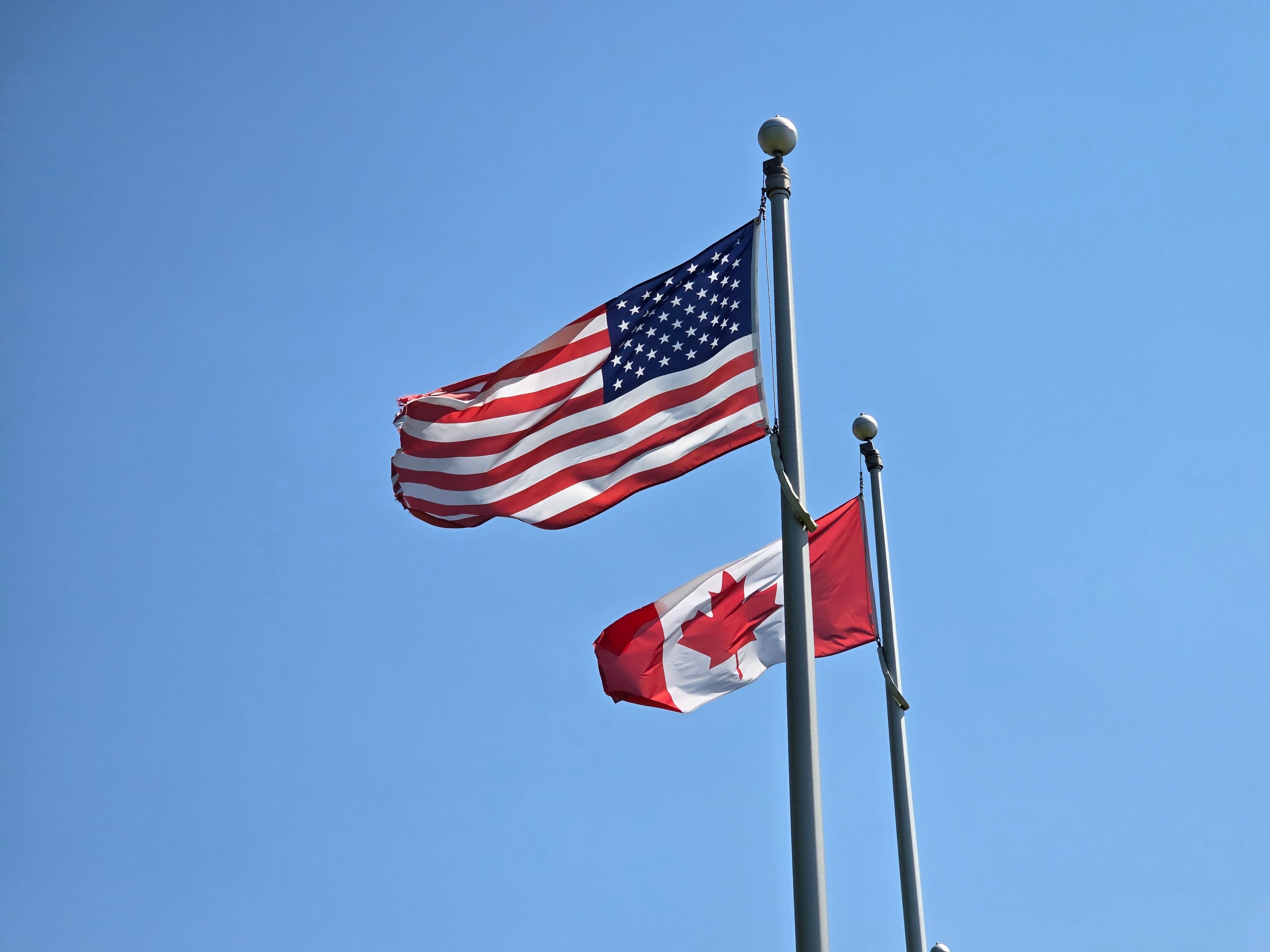 US and Canada Flags 