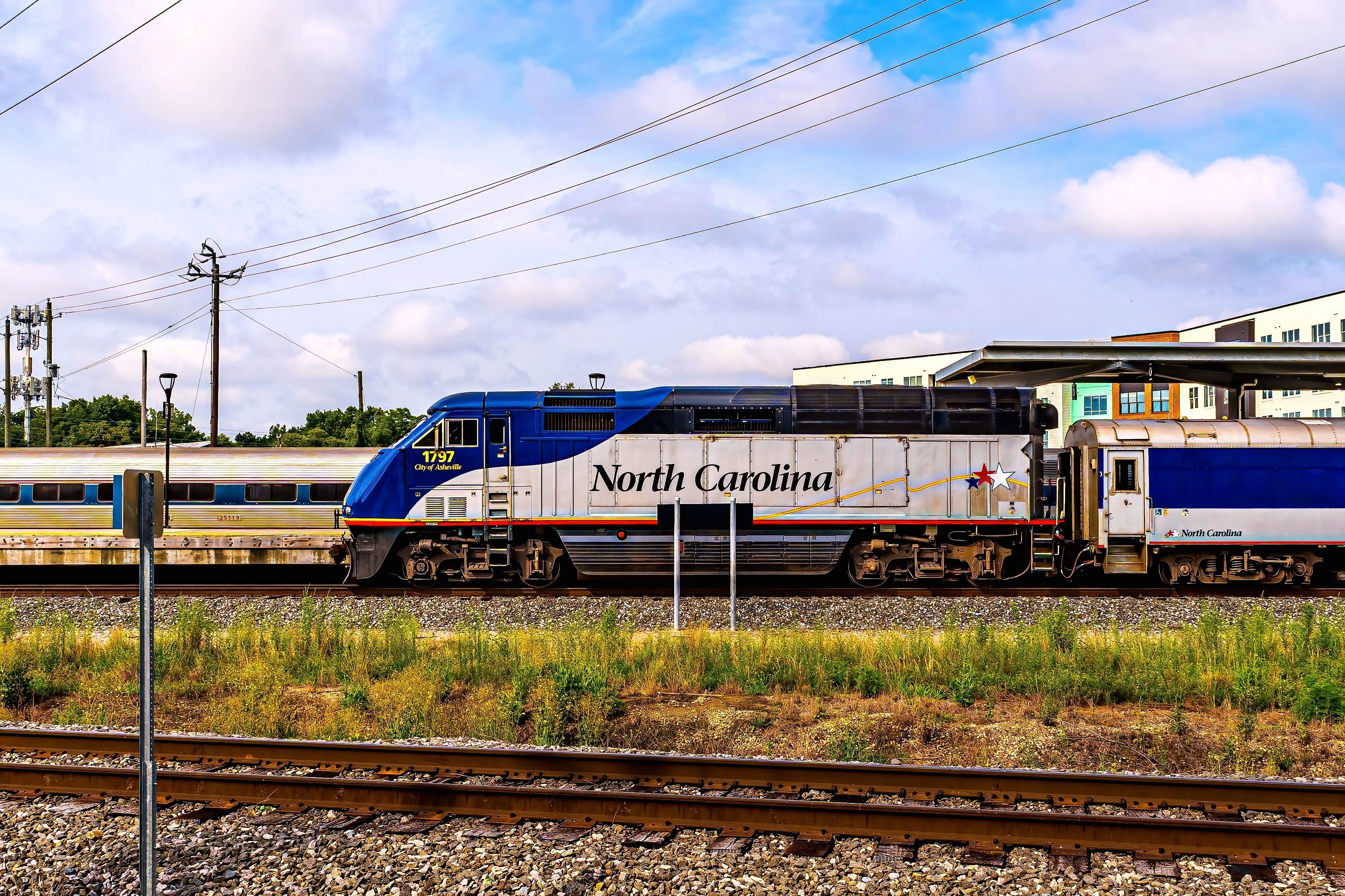 Amtrak train at Raleigh, North Carolina