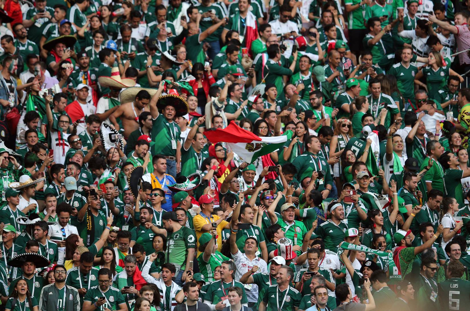 Mexicans fans celebrate victory in the 2018 FIFA World Cup